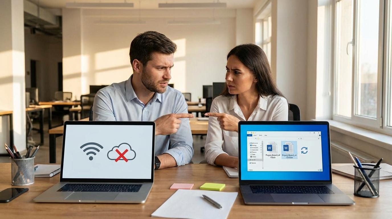 Avoiding conflict copies and weird duplicates when two people edit