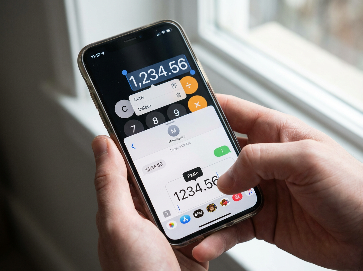 The fastest way to move a result into Messages or Notes